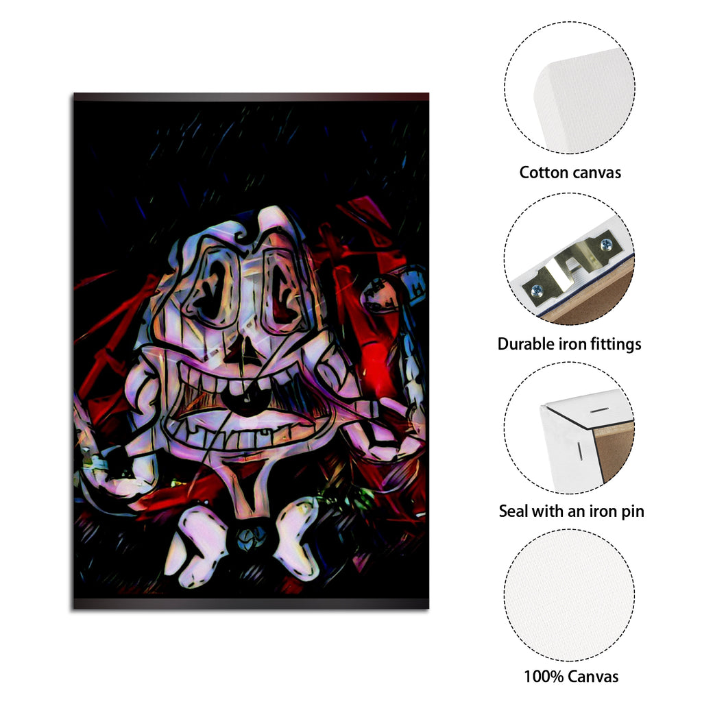 Skull Symmetry Canvas Print – 11"x14" Abstract Wall Art | Gothic Home Decor