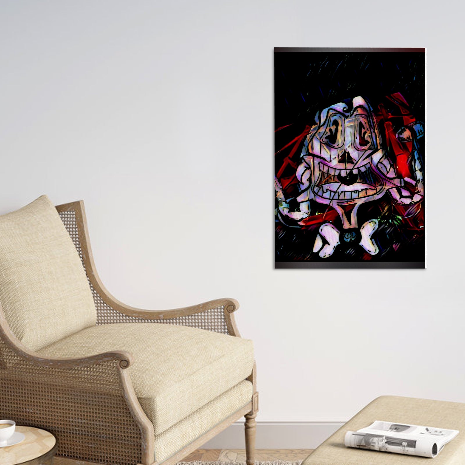 Skull Symmetry Canvas Print – 11"x14" Abstract Wall Art | Gothic Home Decor