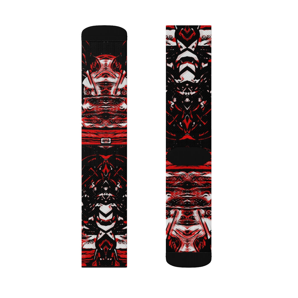 Red Static Sublimation Socks – Cushioned & Stylish | Unisex Fit