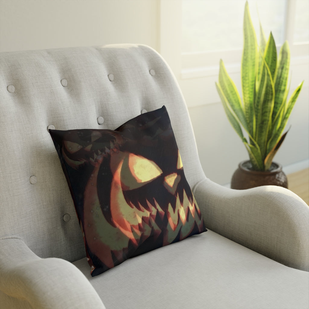 Pumpkin Grin Halloween Cushion – 100% Cotton Drill | Double-Sided Print