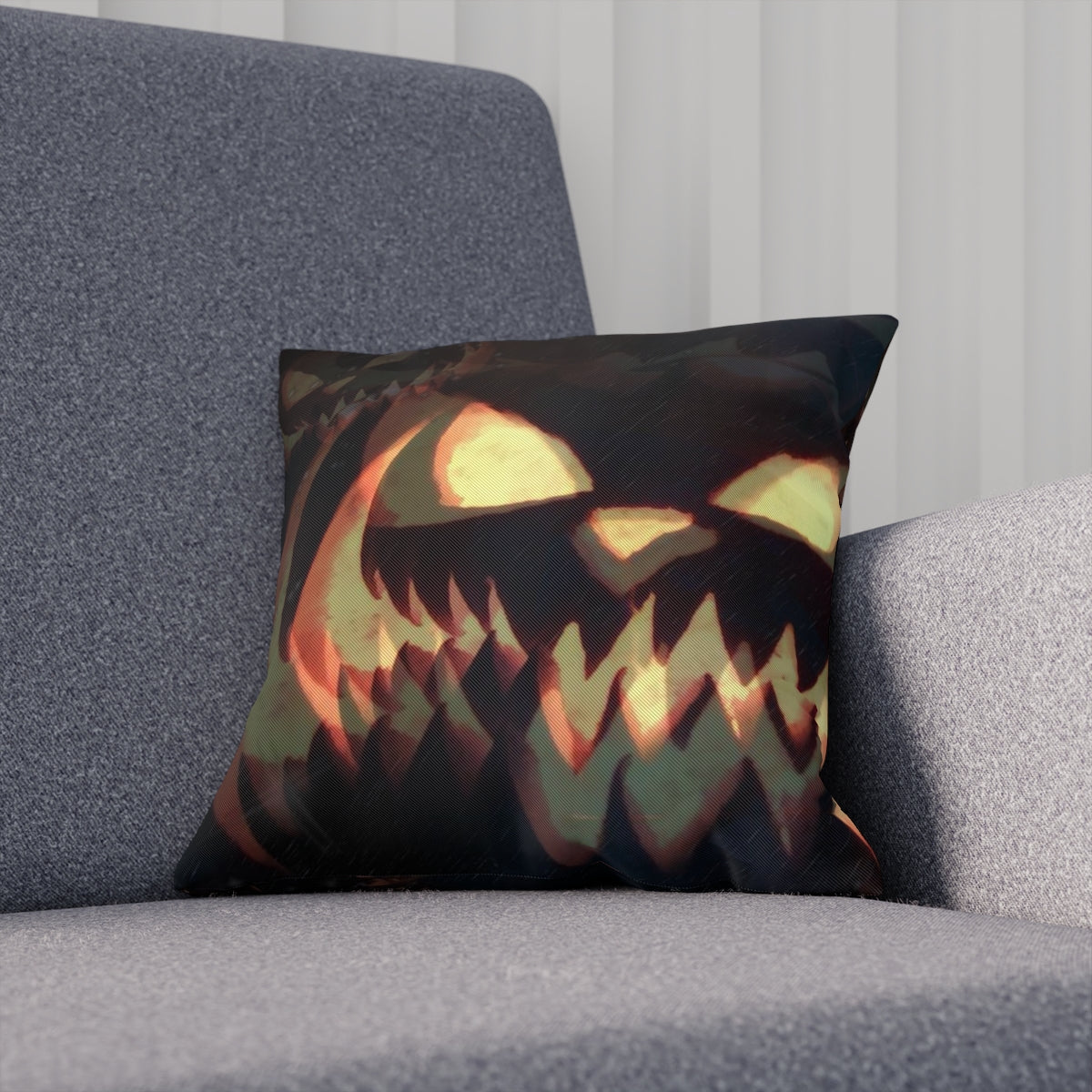 Pumpkin Grin Halloween Cushion – 100% Cotton Drill | Double-Sided Print