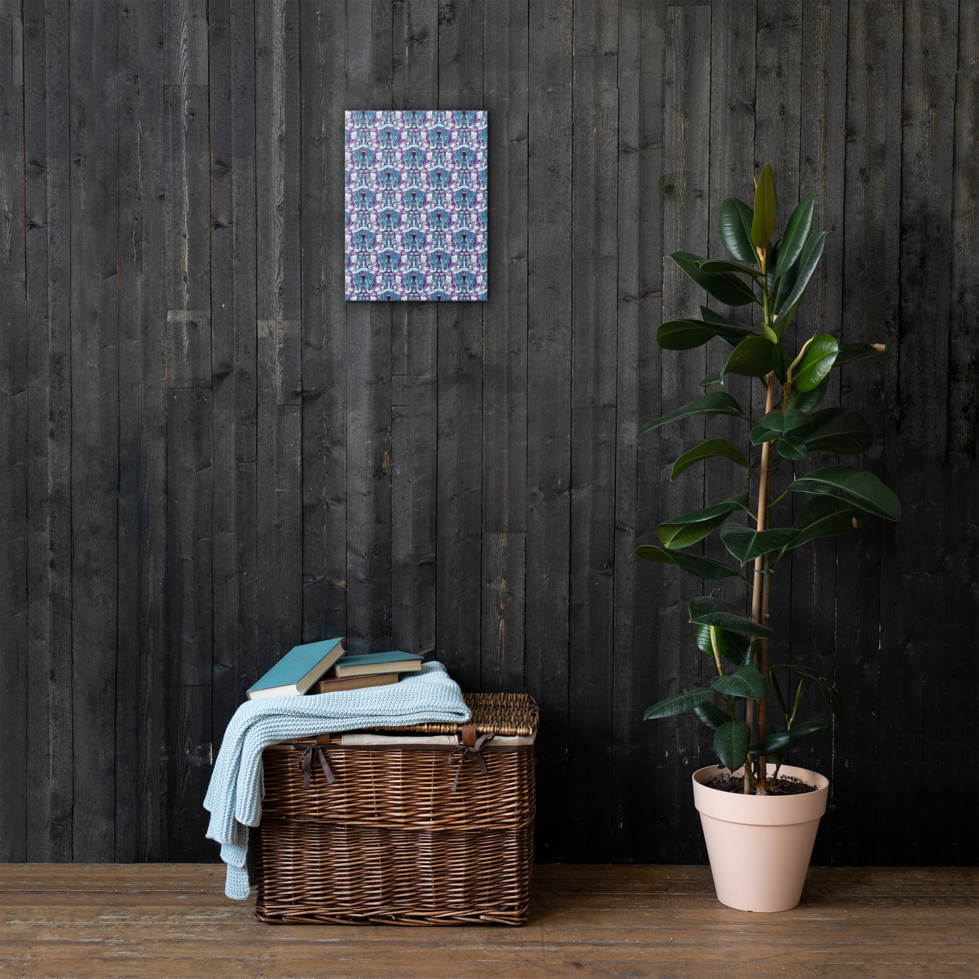 Slim Canvas Wall Art – Abstract Violet Skyline | Lightweight & Modern