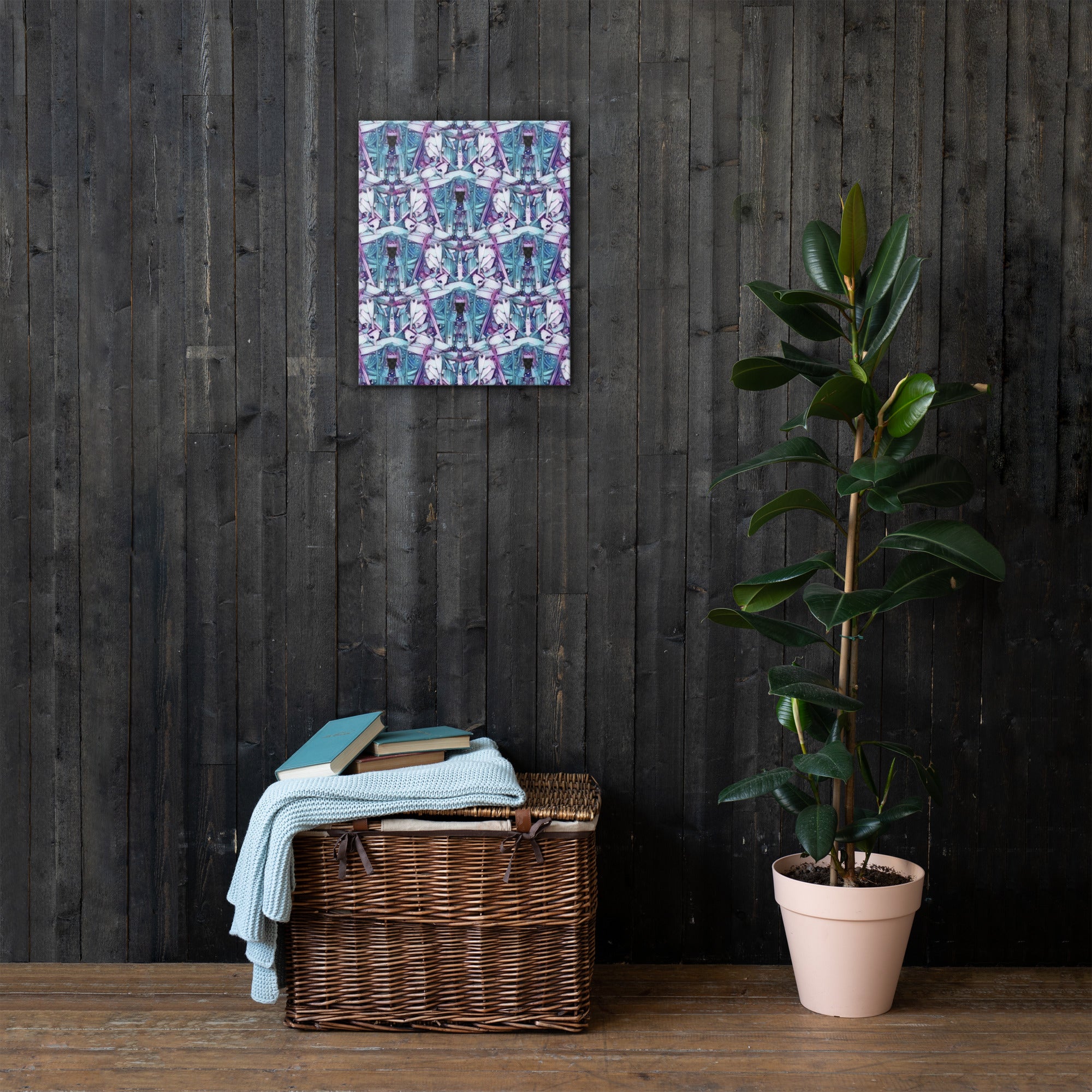 Slim Canvas Wall Art – Abstract Violet Skyline | Lightweight & Modern