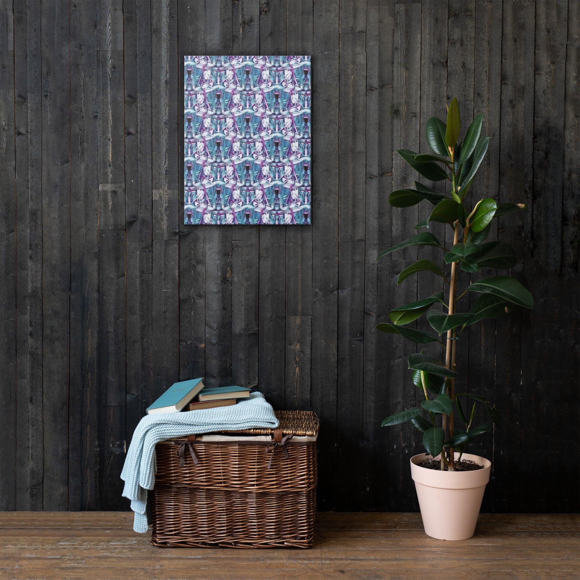 Slim Canvas Wall Art – Abstract Violet Skyline | Lightweight & Modern